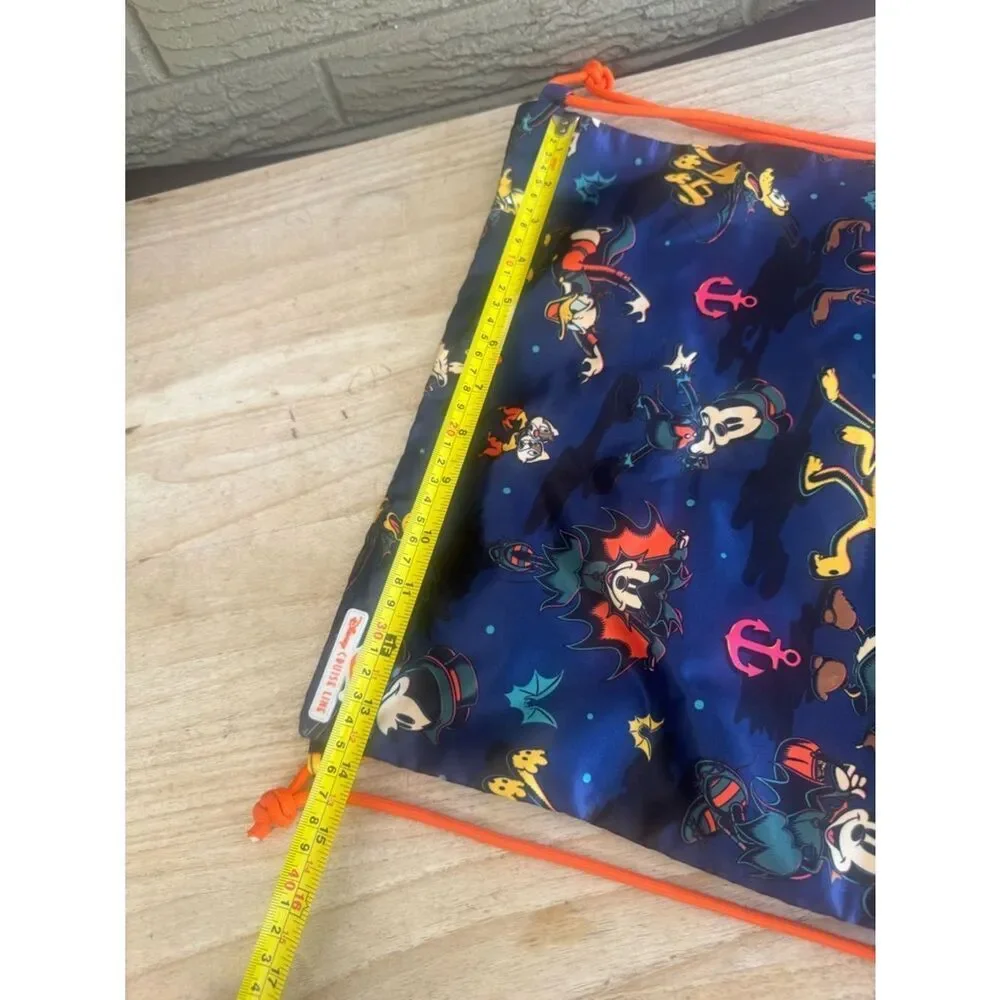 Disney cruise line Navy Halloween Character Drawstring Bag with Orange Cords